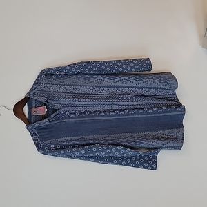 Johnny Was Turquoise Blue Blouse Size Small